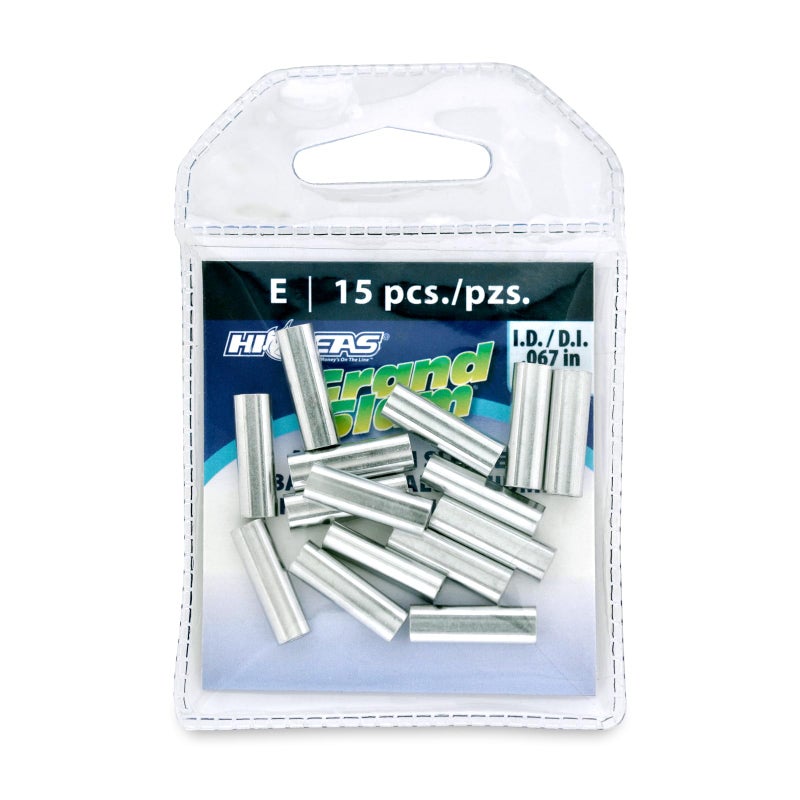 HI-SEAS Grand Slam Aluminum Sleeves, 1.7 mm Inside Diameter, use with 200 lb Fishing Line Mono, 15 pc - Image 1